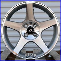 (1) 17 Gunmetal Machined 03 04 Cobra Style Wheels 17x9 4x108 +18 Mustang SALE