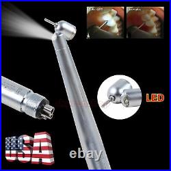 10 Dental LED 45° Degree Surgical High Speed Turbine Handpiece Push 4 Holes spz