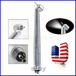 10 Dental LED 45° Degree Surgical High Speed Turbine Handpiece Push 4 Holes spz