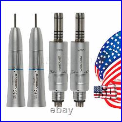 2 Dental Slow Low Speed Inner Spray Straight Nosecone + Air Motor Handpiece YJ