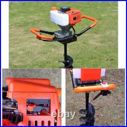 2 Stroke 2.4HP 52cc Post Hole Digger Earth Auger Gasoline One Man Machine SALE