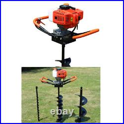 2 Stroke 2.4HP 52cc Post Hole Digger Earth Auger Gasoline One Man Machine SALE