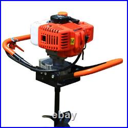 2 Stroke 2.4HP 52cc Post Hole Digger Earth Auger Gasoline One Man Machine SALE