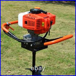 2 Stroke 2.4HP 52cc Post Hole Digger Earth Auger Gasoline One Man Machine SALE