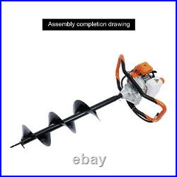 2 Stroke 2.4HP 52cc Post Hole Digger Earth Auger Gasoline One Man Machine SALE