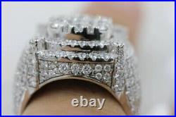 4 Ct Round Cut Moissanite Men's Cluster Engagement Ring Real 925 Sterling Silver