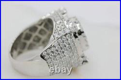 4 Ct Round Cut Moissanite Men's Cluster Engagement Ring Real 925 Sterling Silver