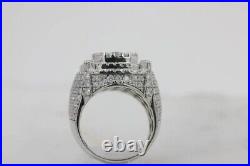 4 Ct Round Cut Moissanite Men's Cluster Engagement Ring Real 925 Sterling Silver