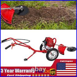 49cc 2-Stroke Hand Push Lawn Mower Gas Powered 3-in-1 Walk-Behind Lawn Mower