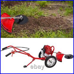 49cc 2-Stroke Hand Push Lawn Mower Gas Powered 3-in-1 Walk-Behind Lawn Mower