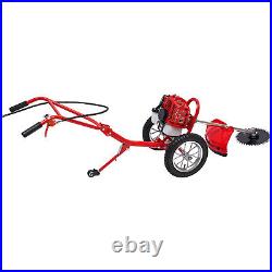 49cc 2-Stroke Hand Push Lawn Mower Gas Powered 3-in-1 Walk-Behind Lawn Mower