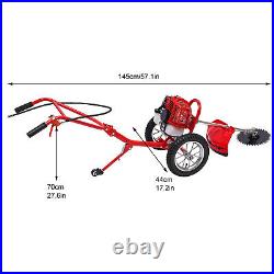 49cc 2-Stroke Hand Push Lawn Mower Gas Powered 3-in-1 Walk-Behind Lawn Mower