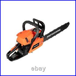 58CC Gas Chainsaw 20 Bar Gasoline Powered Chain Saw 2 Cycle Engine Cutting SALE