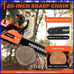 58CC Gas Chainsaw 20 Bar Gasoline Powered Chain Saw 2 Cycle Engine Cutting SALE