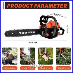 58CC Gas Chainsaw 20 Bar Gasoline Powered Chain Saw 2 Cycle Engine Cutting SALE