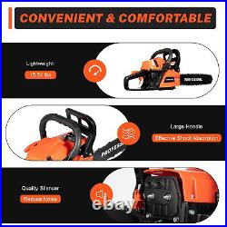 58CC Gas Chainsaw 20 Bar Gasoline Powered Chain Saw 2 Cycle Engine Cutting SALE