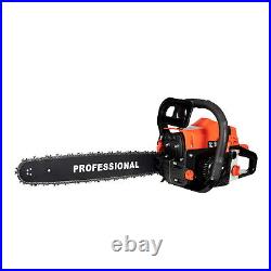 58CC Gas Chainsaw 20 Bar Gasoline Powered Chain Saw 2 Cycle Engine Cutting SALE