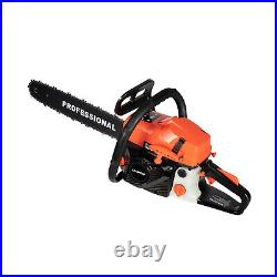 58CC Gas Chainsaw 20 Bar Gasoline Powered Chain Saw 2 Cycle Engine Cutting SALE