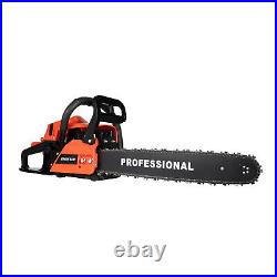 58CC Gas Chainsaw 20 Bar Gasoline Powered Chain Saw 2 Cycle Engine Cutting SALE