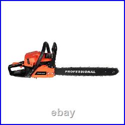 58CC Gas Chainsaw 20 Bar Gasoline Powered Chain Saw 2 Cycle Engine Cutting SALE