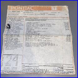 77 Pontiac Grand Prix Window Sticker, warranty, manifest, sales Receipt All Match #