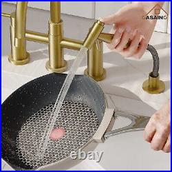 CASAINC Bridge Kitchen Faucet Double Handle with Side Sprayer 3 Color