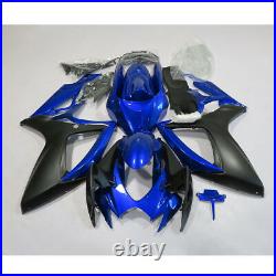 Fairing Injection Plastic Kit Blue Black Fit For Suzuki GSXR600/750 2006-2007 V1