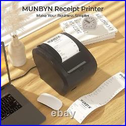 MUNBYN POS Printer 80MM Thermal receipt Printer Auto-Cutter for Windows Mac