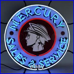 Mercury Sales And Service Business Neon Sign Decor Neon Light Sign 24 by 24