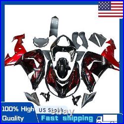 Red Flames Injection Fairing Kit Plastic Fit for Kawasaki ZX10R 2006 2007