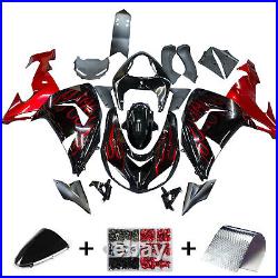 Red Flames Injection Fairing Kit Plastic Fit for Kawasaki ZX10R 2006 2007