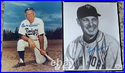 SALE! Lot of 2 Leo Durocher Signed Baseball Photo AR COA PSA JSA BAS GUARANTEE