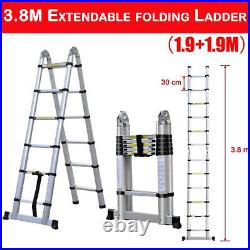 SALE! Telescopic Extension Ladder Aluminum Folding Step Multi-Use Non-Slip AAA