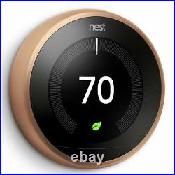 Sale Copper Google Nest Learning Thermostat 3rd Generation withBase T3021US