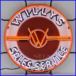 Willys Sales Services Jeep Neon Sign 24x24